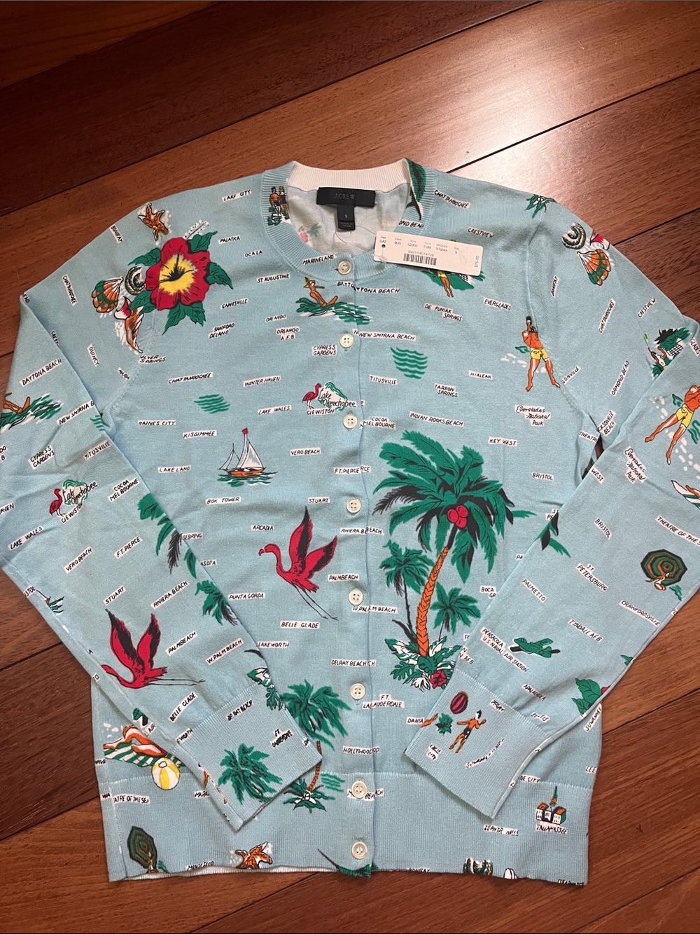 NWT J. Crew Tropical Florida Print Cardigan